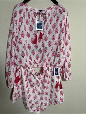 Roller Rabbit White and Pink Floral Women's Two-Piece Pajama Set